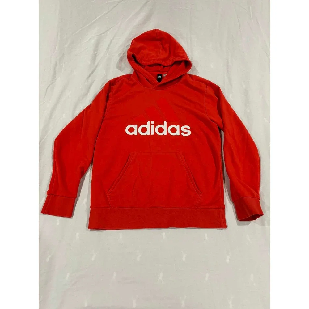 Adidas Salmon Red‎ Hoodie Pullover Logo Graphic Sportswear Athletic Size M